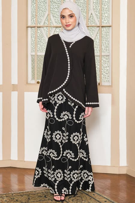 COTTON Tulira Blouse & Skirt - Black