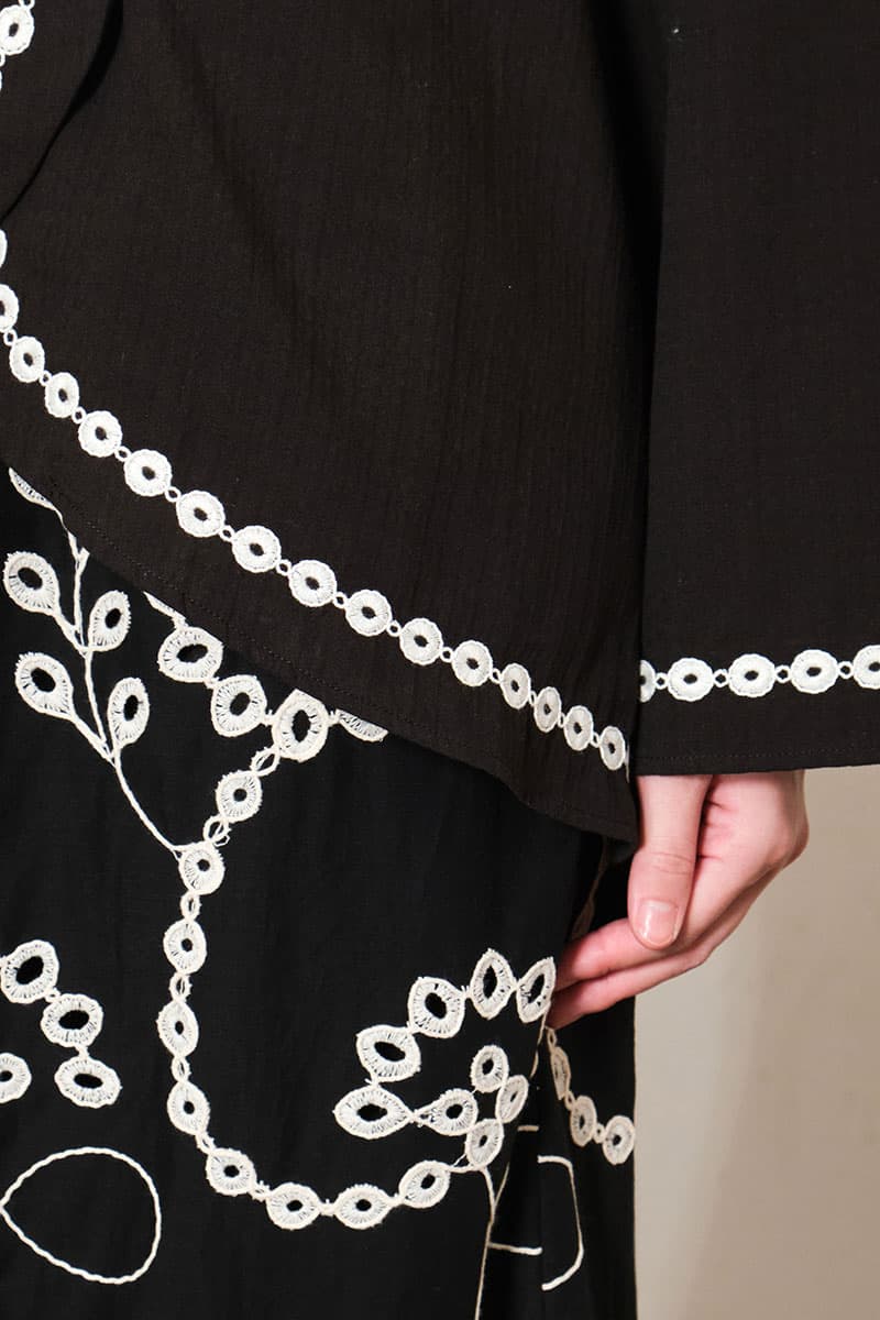 COTTON Tulira Blouse & Skirt - Black - Image 6