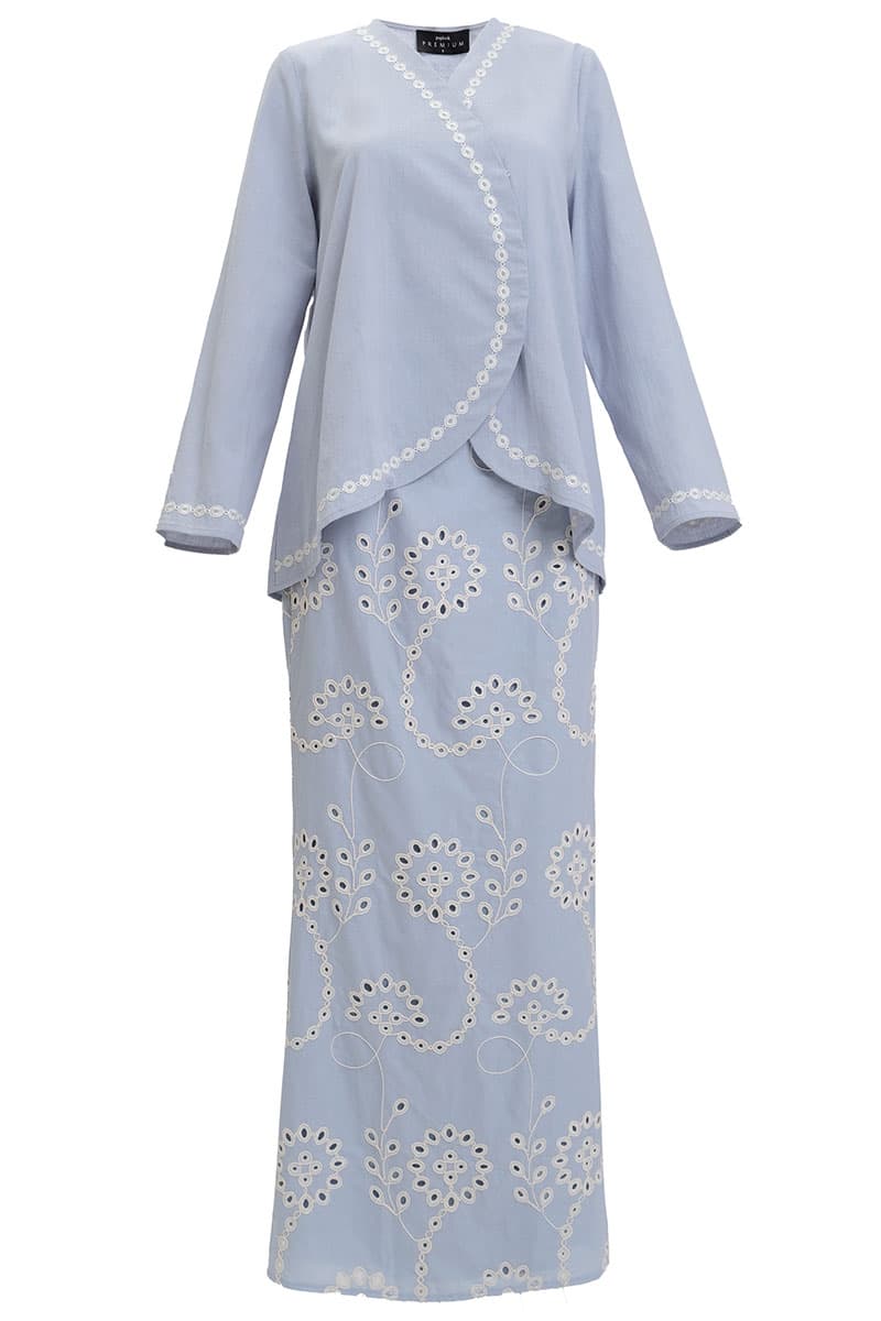COTTON Tulira Blouse & Skirt - Powder Blue - Image 2