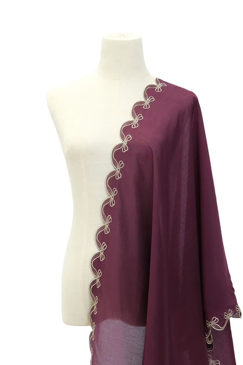 Arya Scallop Selendang - Prune - Image 1