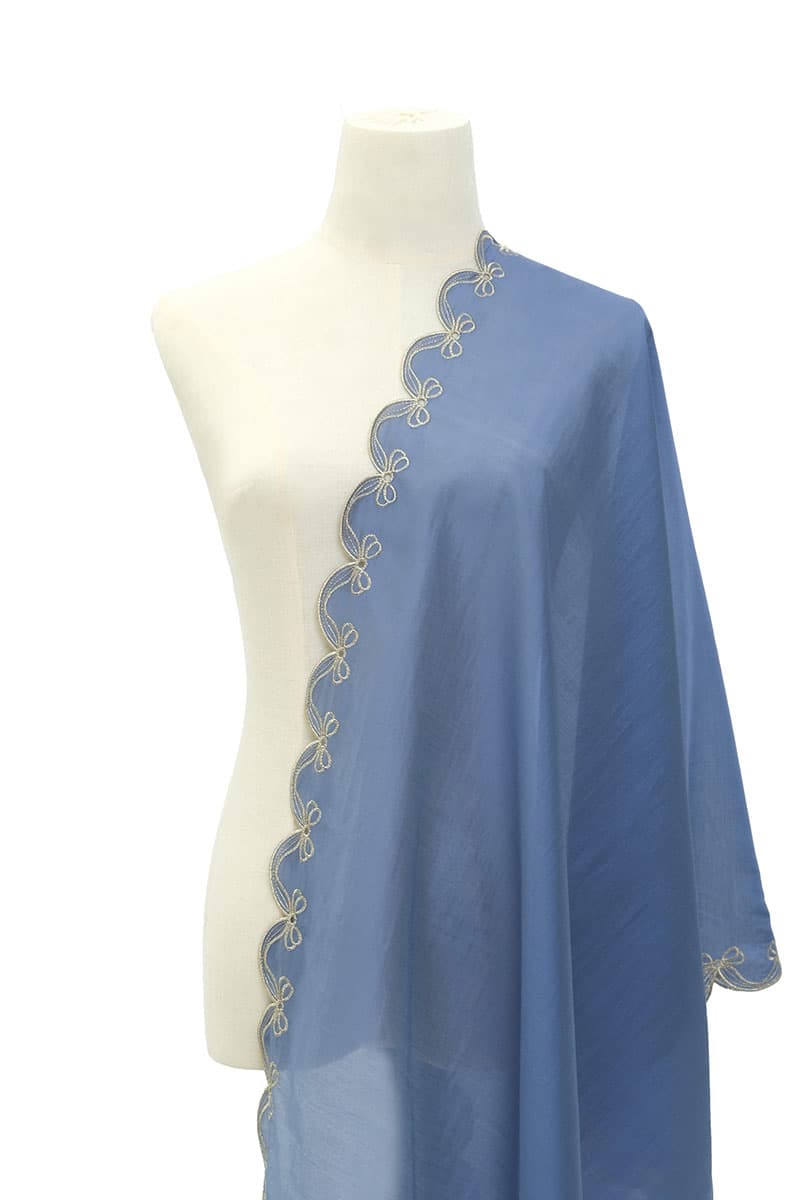 Arya Scallop Selendang - Blue Cloud - Image 1