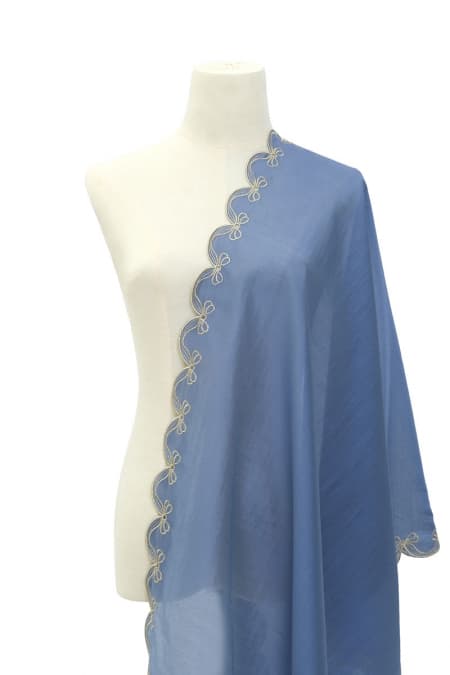 Arya Scallop Selendang - Blue Cloud