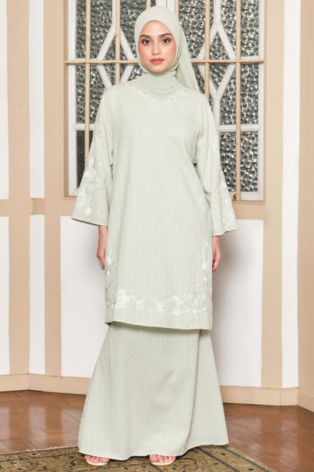 COTTON Solynda Blouse & Skirt - Mint