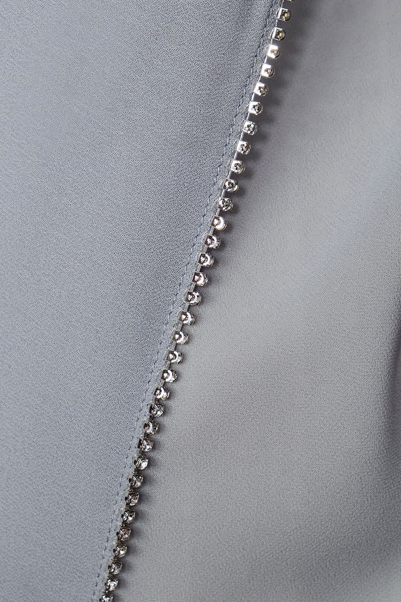 Camelya Beaded Chiffon Headscarf - Ash Blue - Image 3