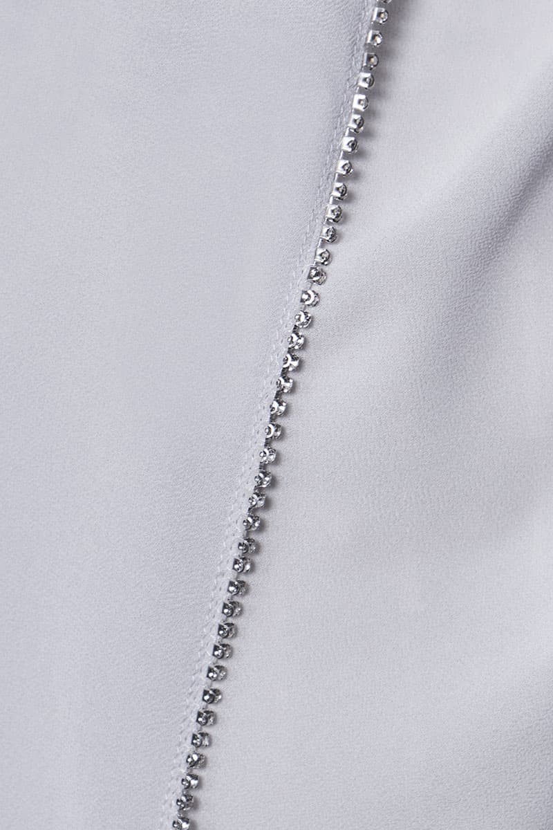 Camelya Beaded Chiffon Headscarf - Light Grey - Image 3