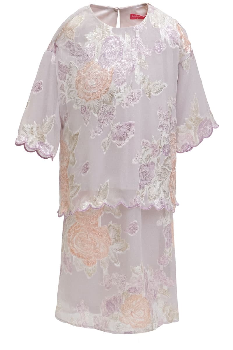 KIDS Gemalai Set - Grey/Purple Floral - Image 2