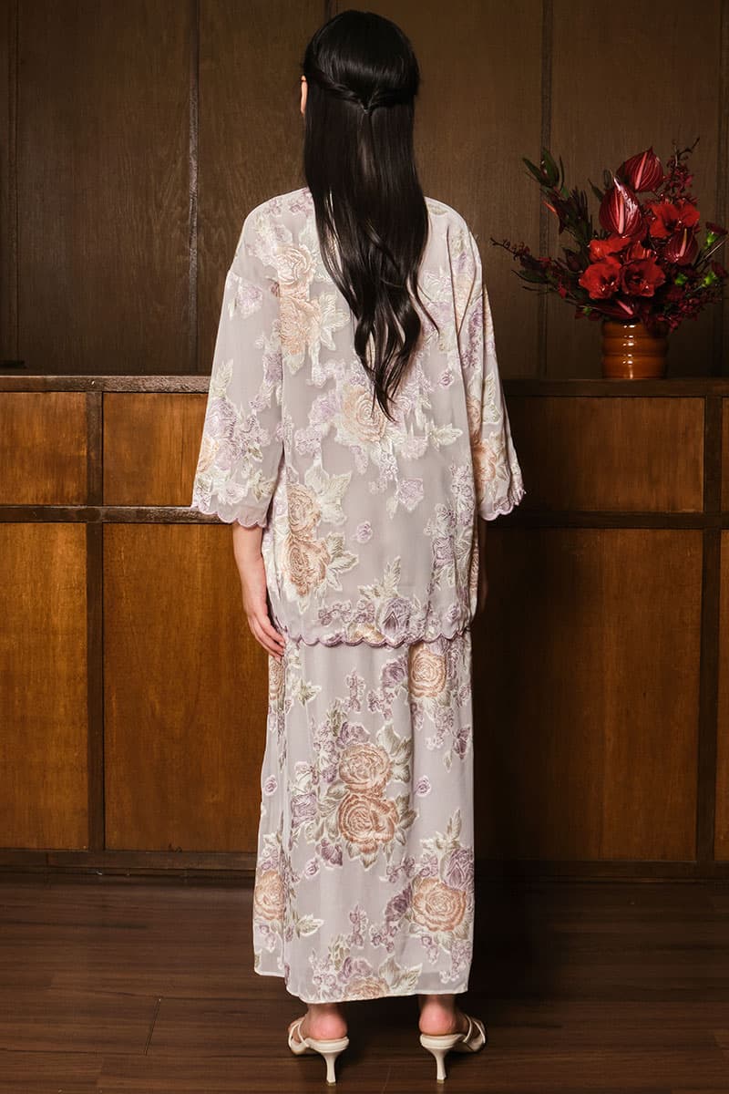 KIDS Gemalai Set - Grey/Purple Floral - Image 4