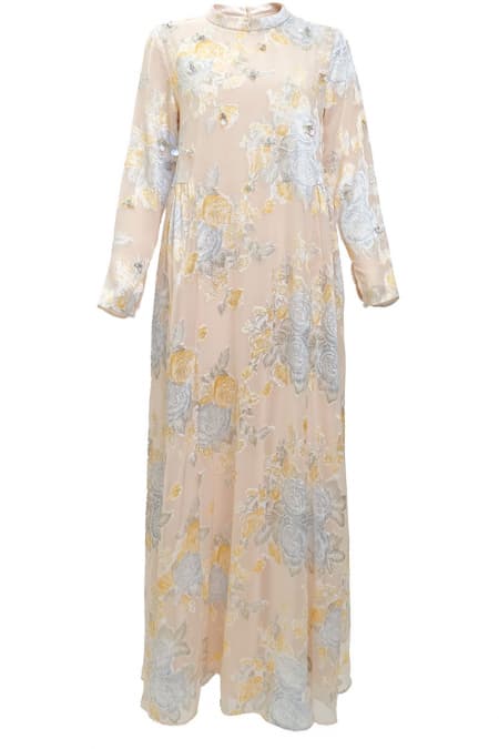 Darmita Dress - Beige/Yellow Floral