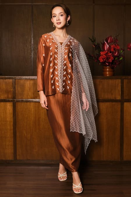 Nawildra Blouse & Skirt - Cinnamon