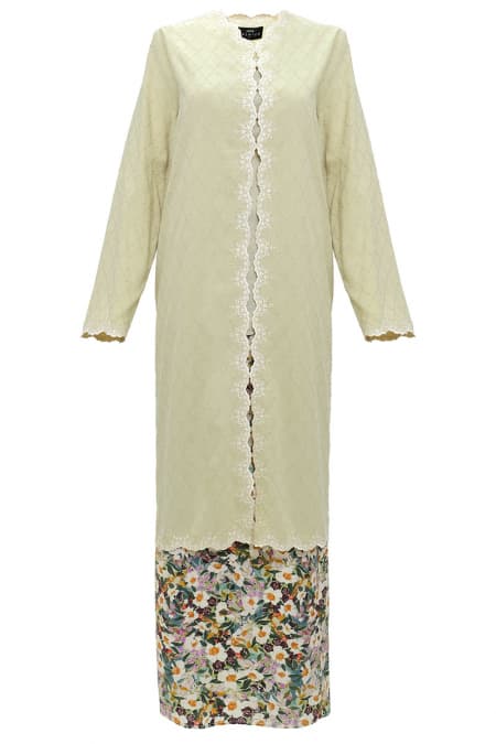 COTTON Bidasari Blouse & Skirt - Matcha/Multi Print