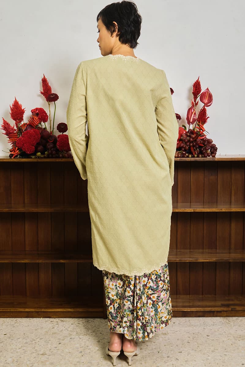 COTTON Bidasari Blouse & Skirt - Matcha/Multi Print - Image 4