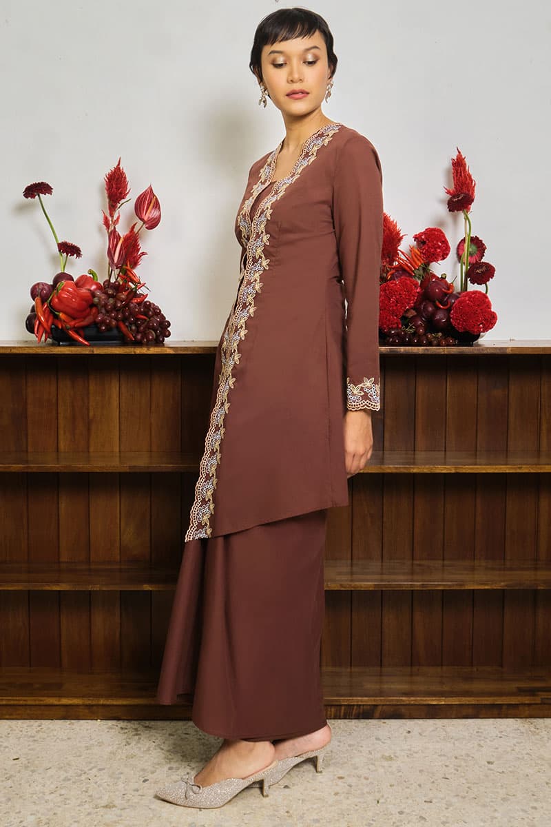 COTTON Surinala Blouse & Skirt - Cappuccino - Image 3