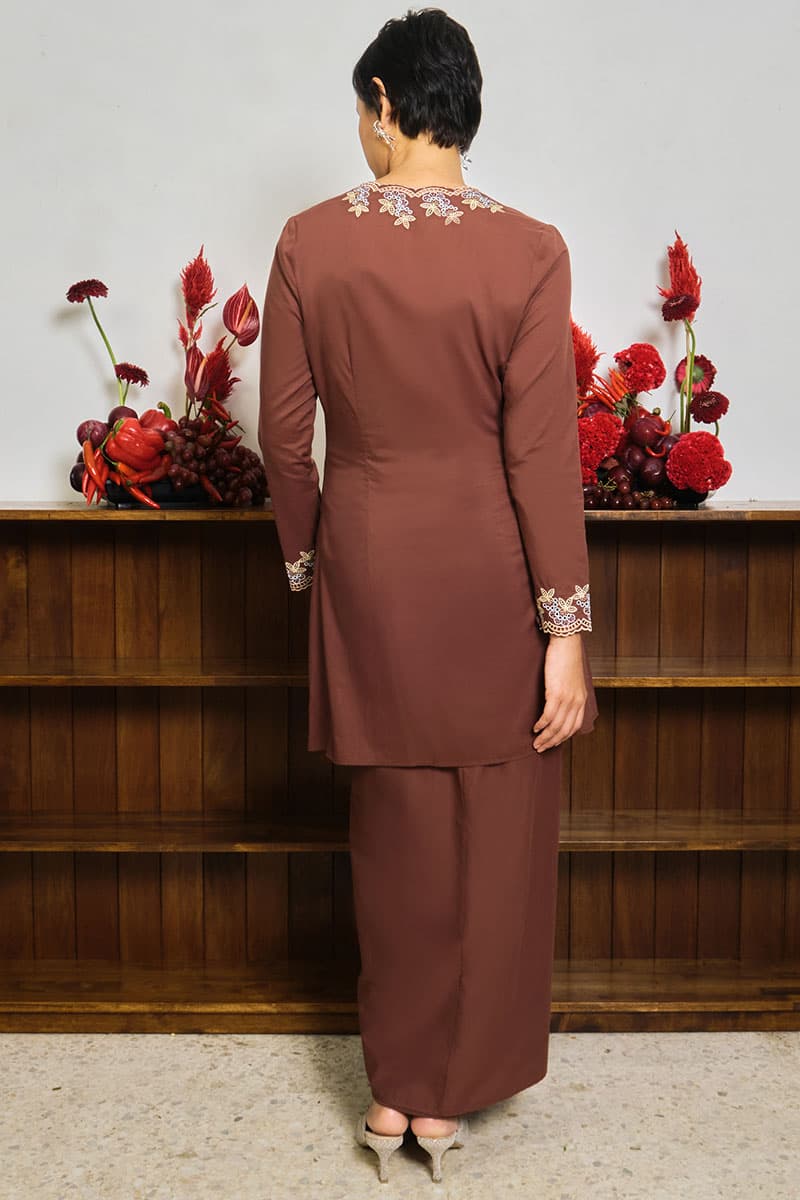 COTTON Surinala Blouse & Skirt - Cappuccino - Image 4