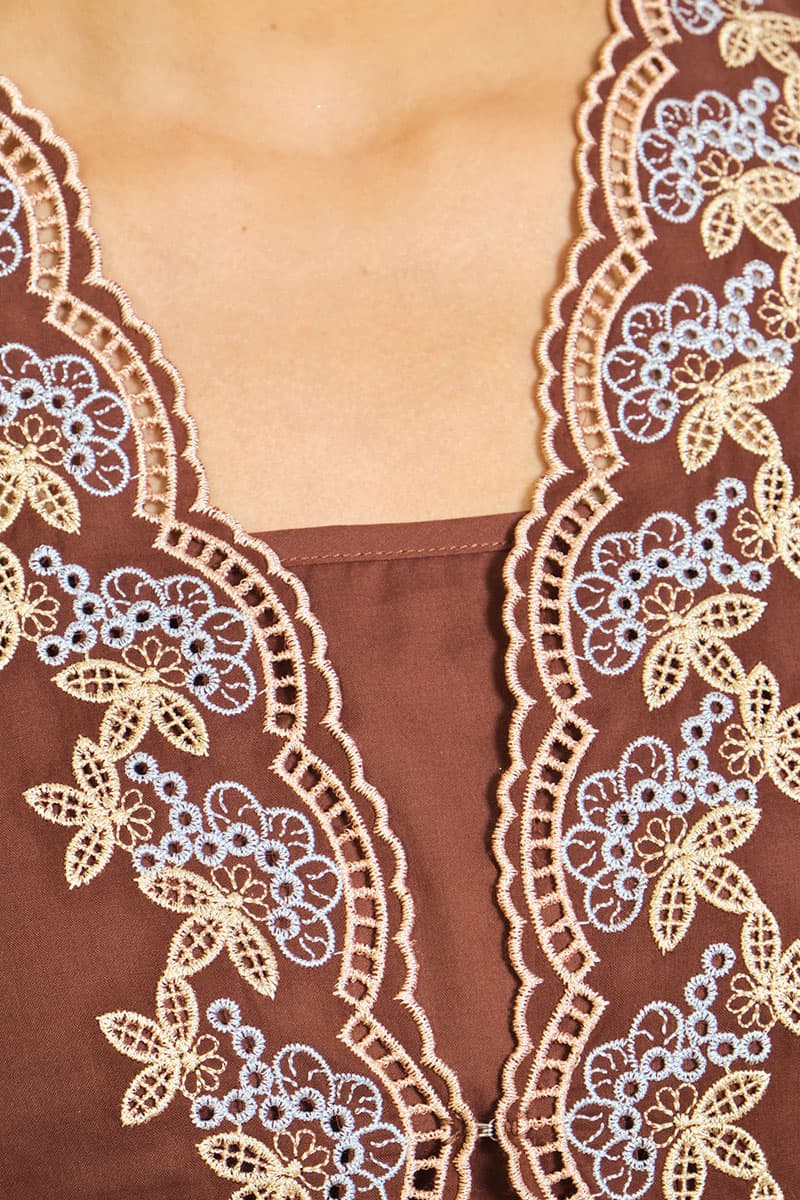 COTTON Surinala Blouse & Skirt - Cappuccino - Image 5