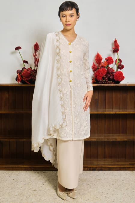 Mayangsari Blouse & Skirt - Cream/Oatmilk