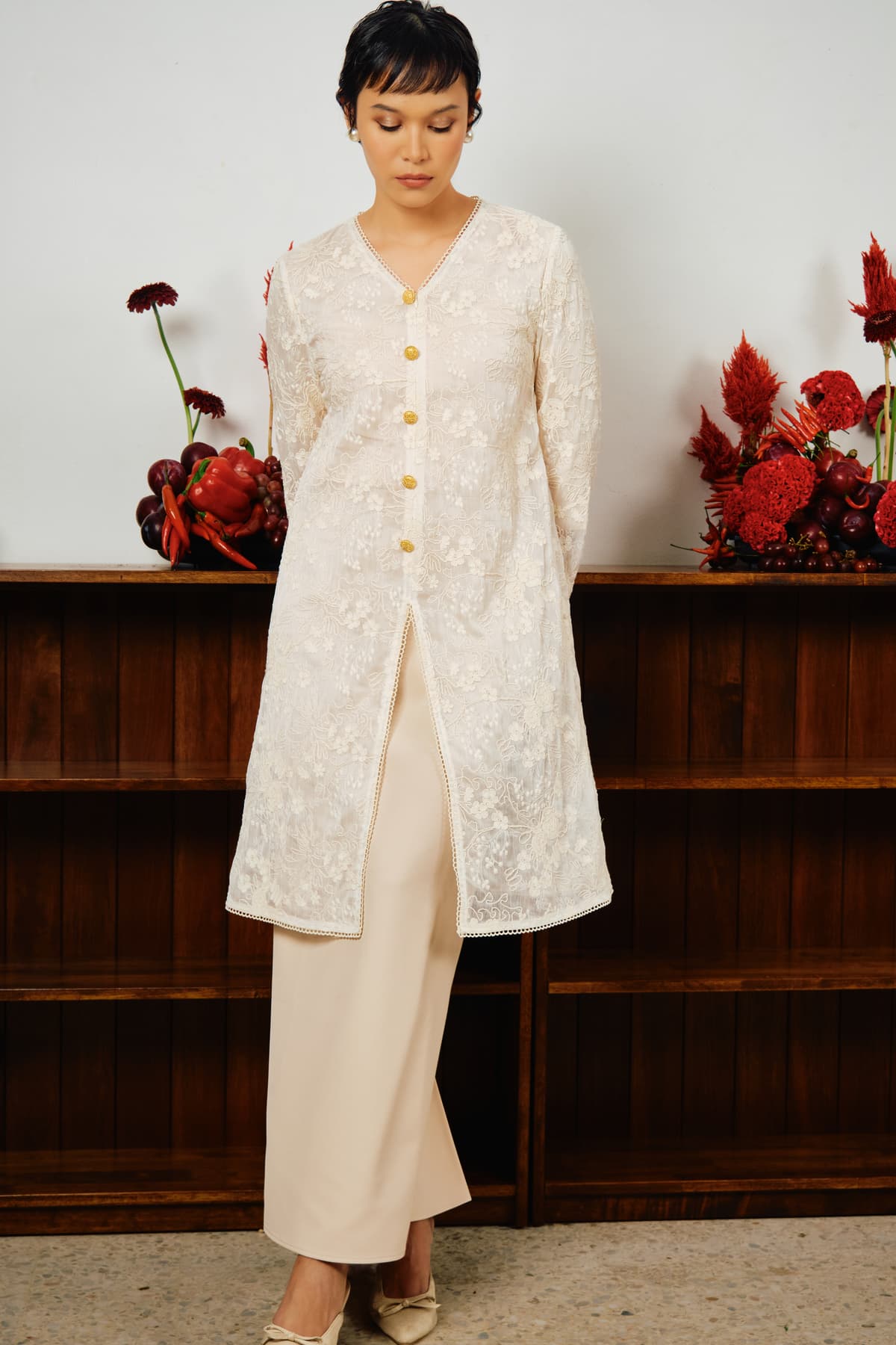 Mayangsari Blouse & Skirt - Cream/Oatmilk - Image 8