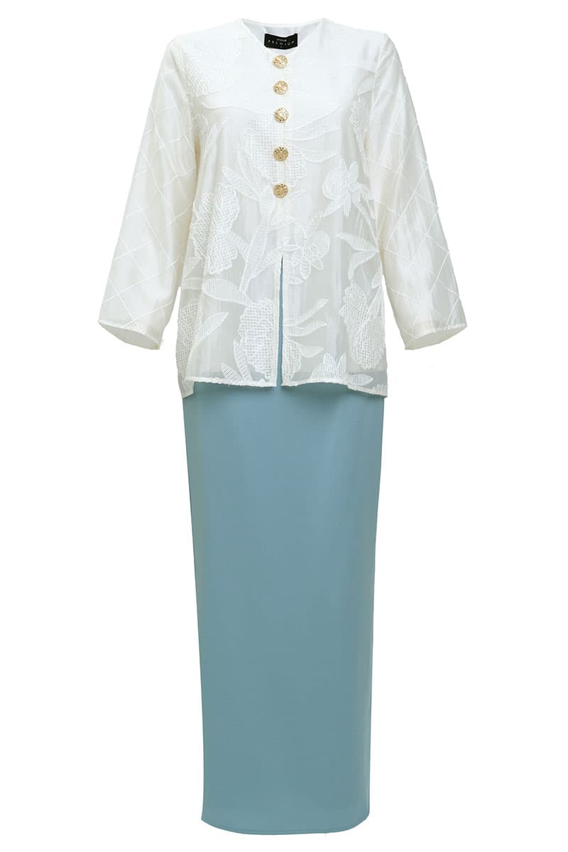Sejinja Blouse & Skirt - Vanilla/Dusty Aqua - Image 2