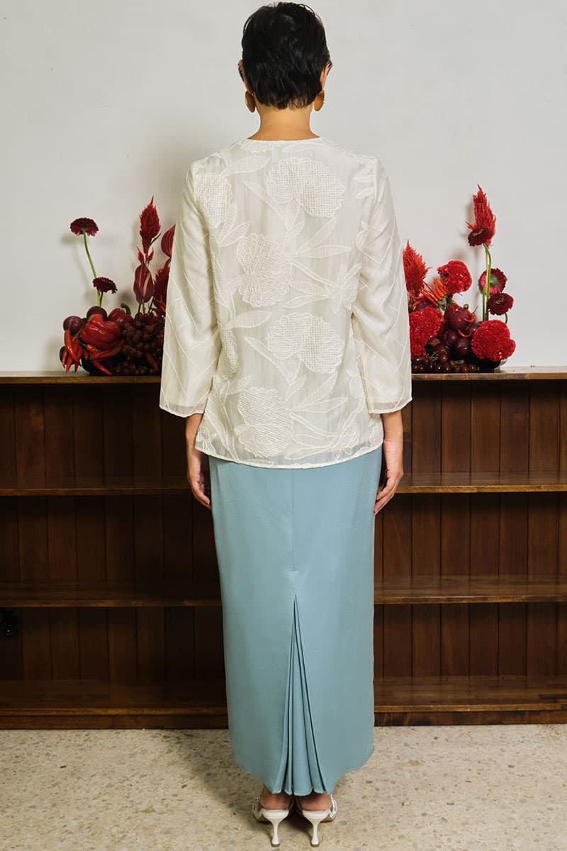 Sejinja Blouse & Skirt - Vanilla/Dusty Aqua - Image 4