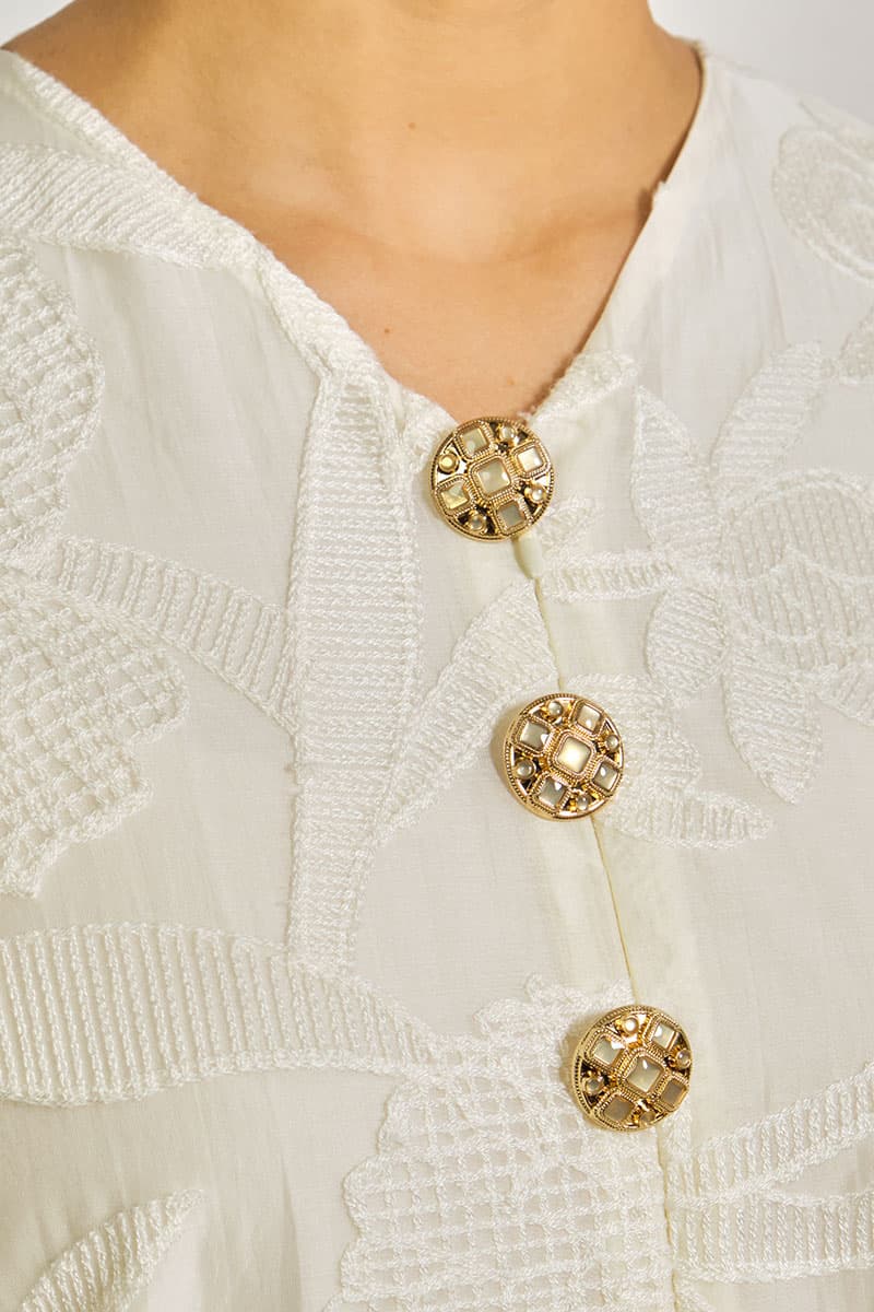 Sejinja Blouse & Skirt - Vanilla/Dusty Aqua - Image 5