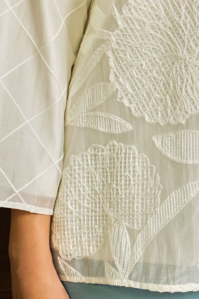 Sejinja Blouse & Skirt - Vanilla/Dusty Aqua - Image 6