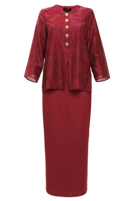 Sejinja Blouse & Skirt - Maroon/Maroon