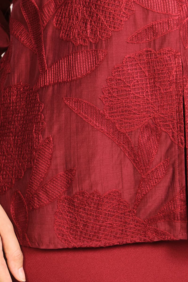 Sejinja Blouse & Skirt - Maroon/Maroon - Image 6