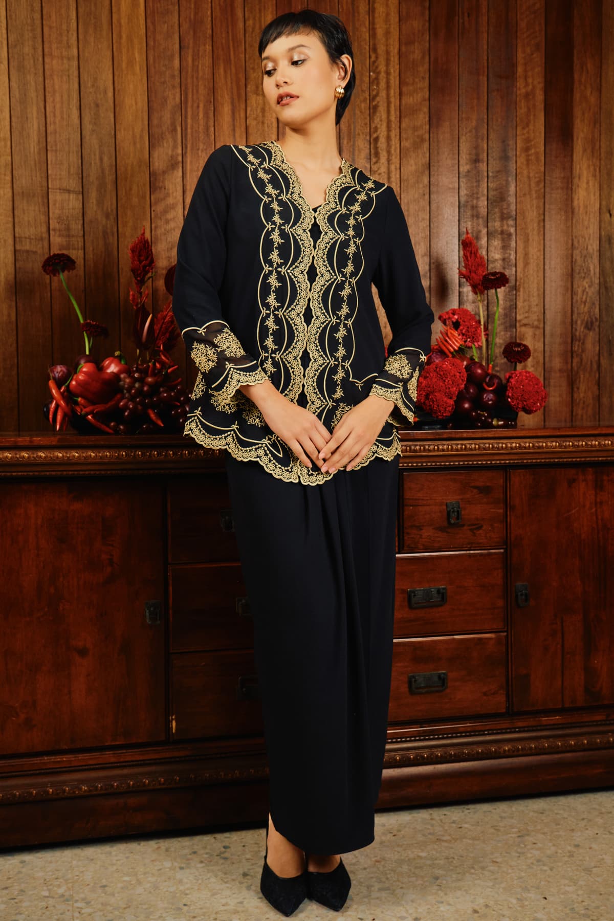 Santubong Blouse & Skirt - Black - Image 7