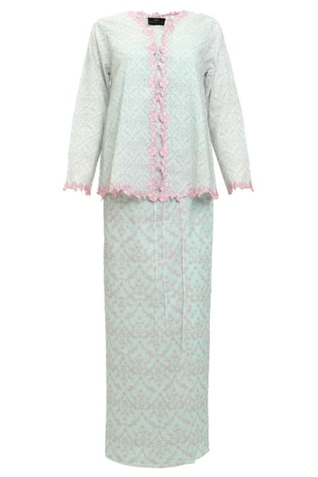 COTTON Ayuna Blouse & Skirt - Mint/Pink