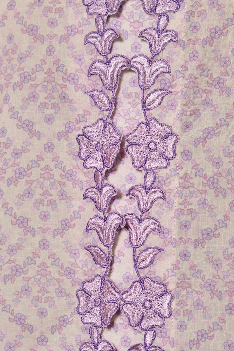 COTTON Ayuna Blouse & Skirt - Cream/Purple - Image 5