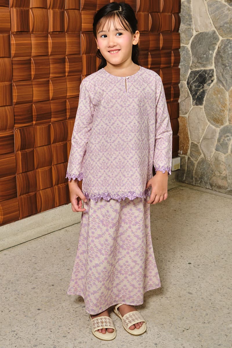 KIDS Ayuna Set - Cream/Purple - Image 1
