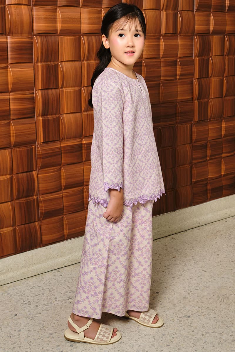 KIDS Ayuna Set - Cream/Purple - Image 3