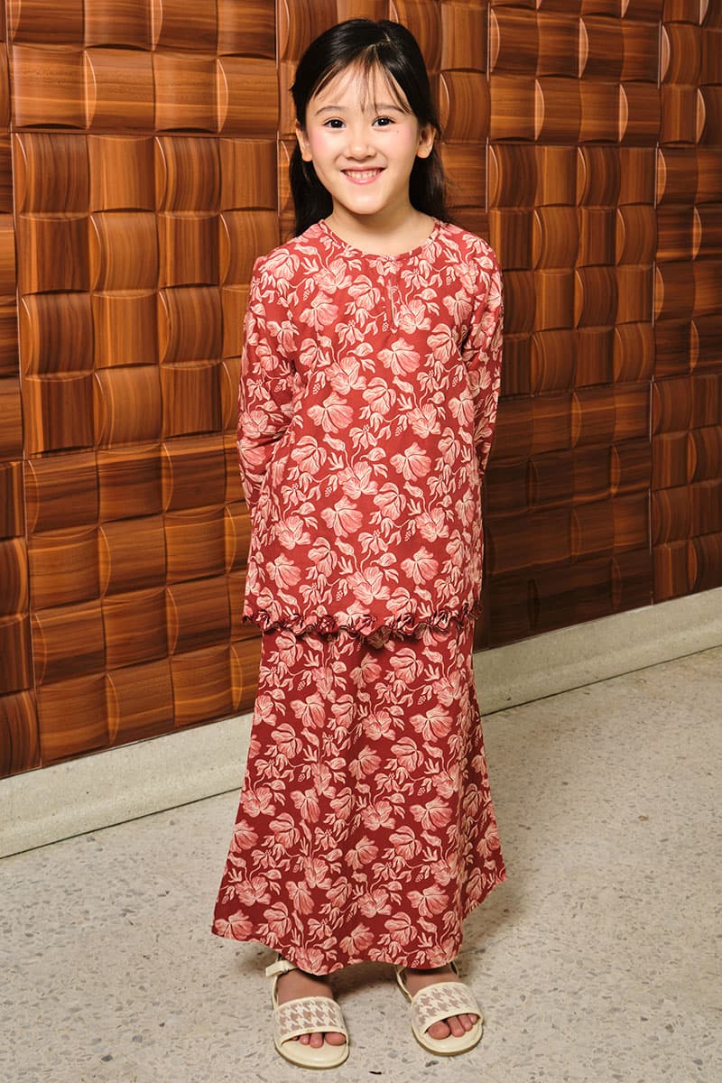 KIDS Dewani Set - Red/Beige - Image 1