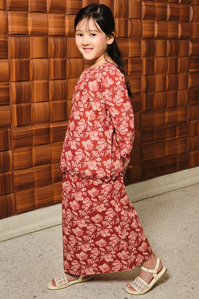 KIDS Dewani Set - Red/Beige - Image 3