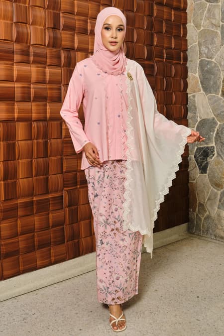 COTTON Dhiyara Blouse & Skirt - Pink Quartz
