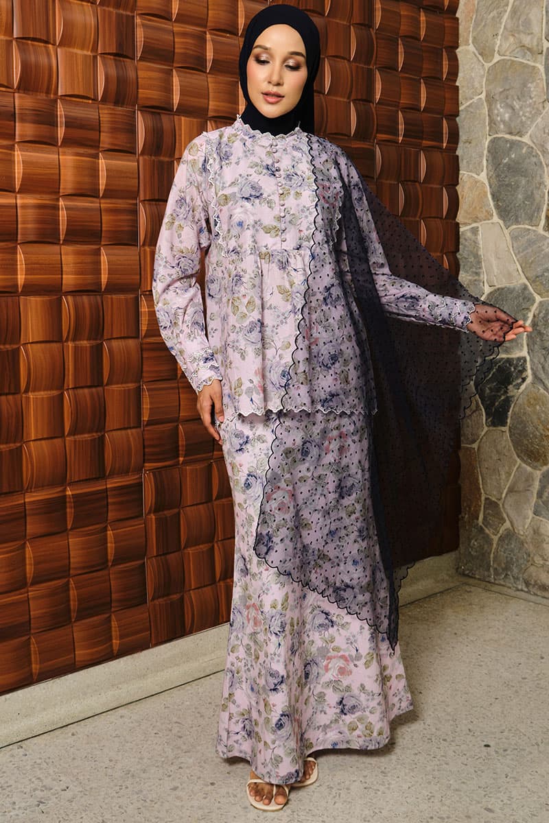 COTTON Jeluma Blouse & Skirt - Pale Orchid - Image 1