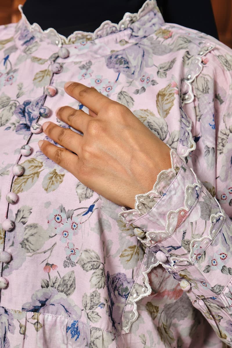 COTTON Jeluma Blouse & Skirt - Pale Orchid - Image 5