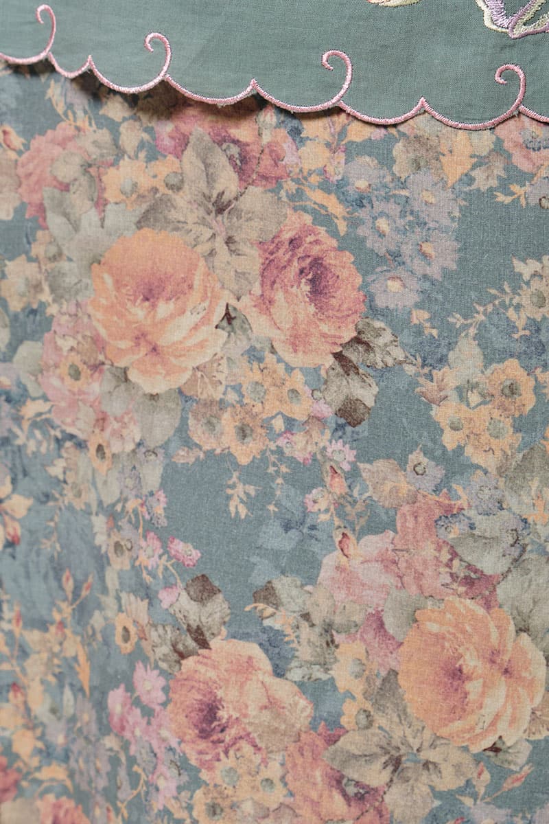 COTTON Khawla Blouse & Skirt - Dusty Aqua - Image 6