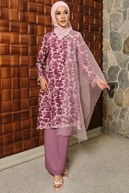 COTTON Murniwati Blouse & Skirt - Dark Berry