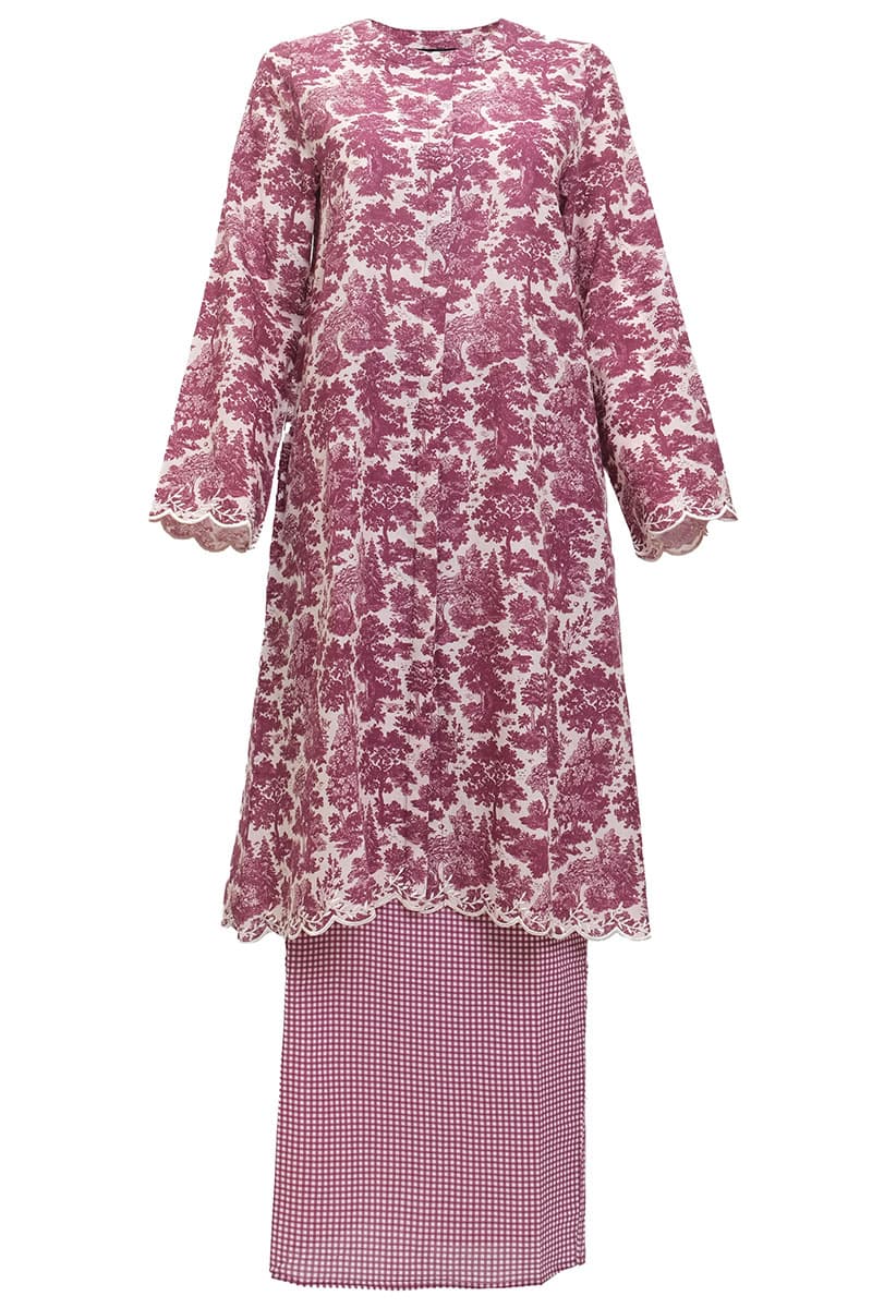 COTTON Murniwati Blouse & Skirt - Dark Berry - Image 2