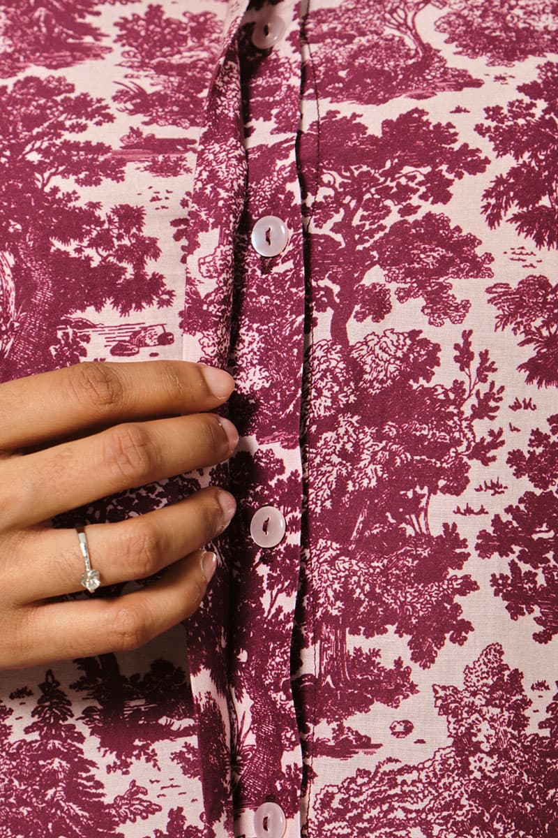 COTTON Murniwati Blouse & Skirt - Dark Berry - Image 6