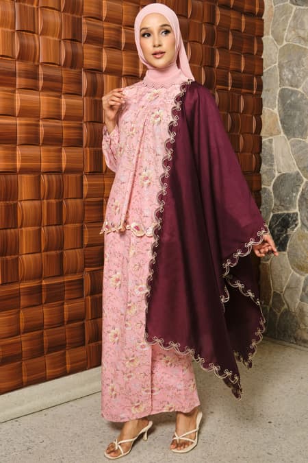 COTTON Rukma Blouse & Skirt - Pink Blossom