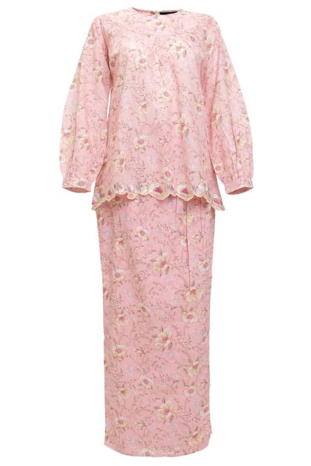 COTTON Rukma Blouse & Skirt - Pink Blossom