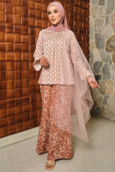 COTTON Sulastri Blouse & Skirt - Pecan Brown