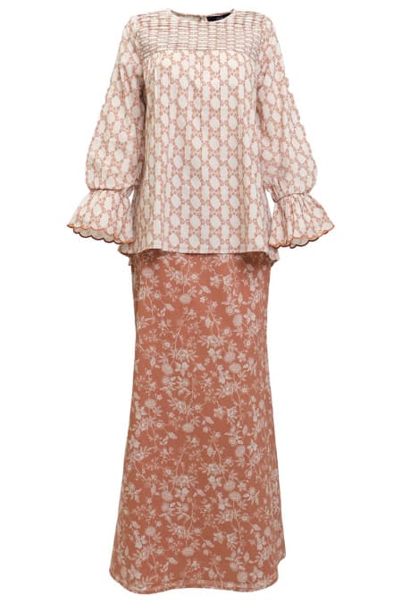 COTTON Sulastri Blouse & Skirt - Pecan Brown