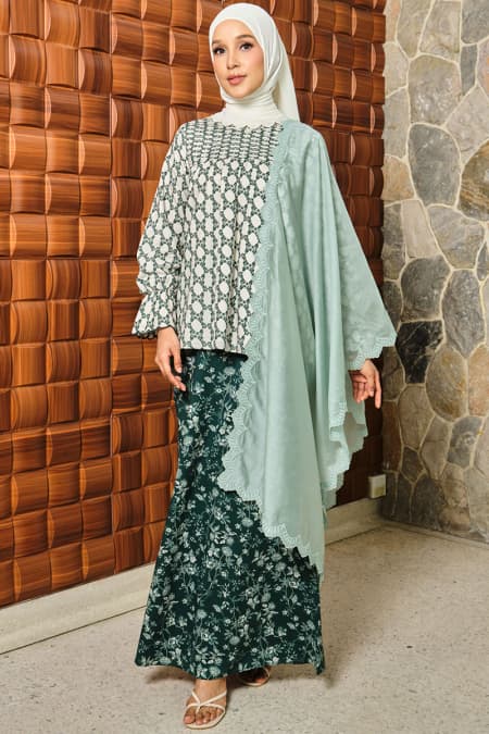 COTTON Sulastri Blouse & Skirt - Deep Forest