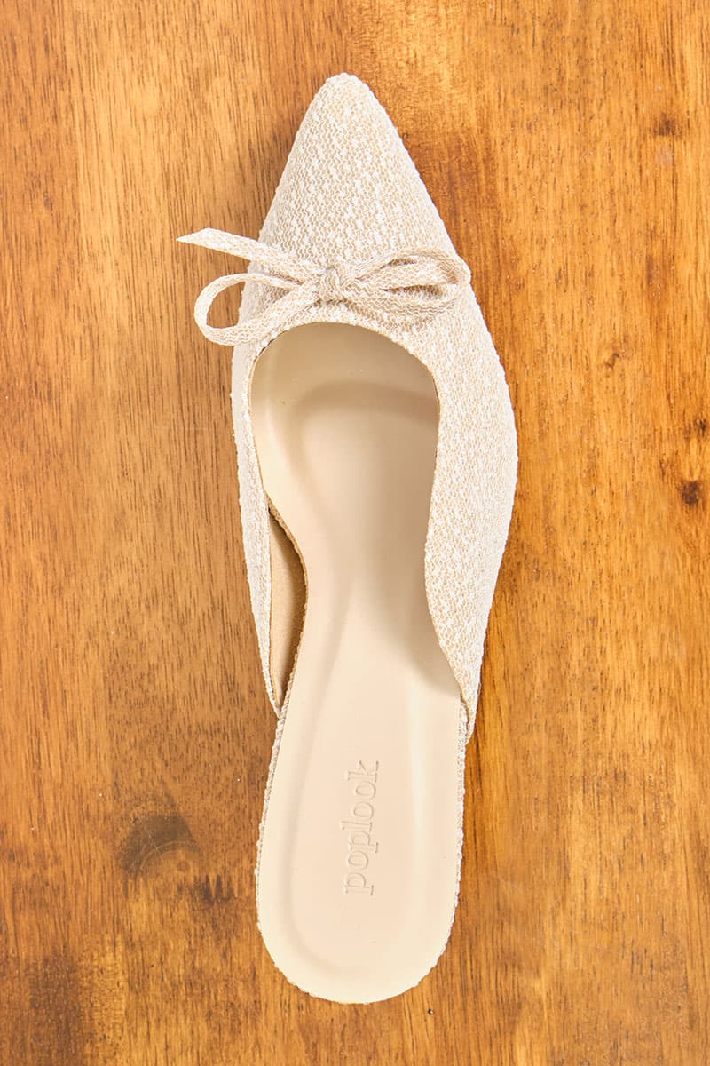 Caley Glitter Mule Heels - Nude Lace - Image 7