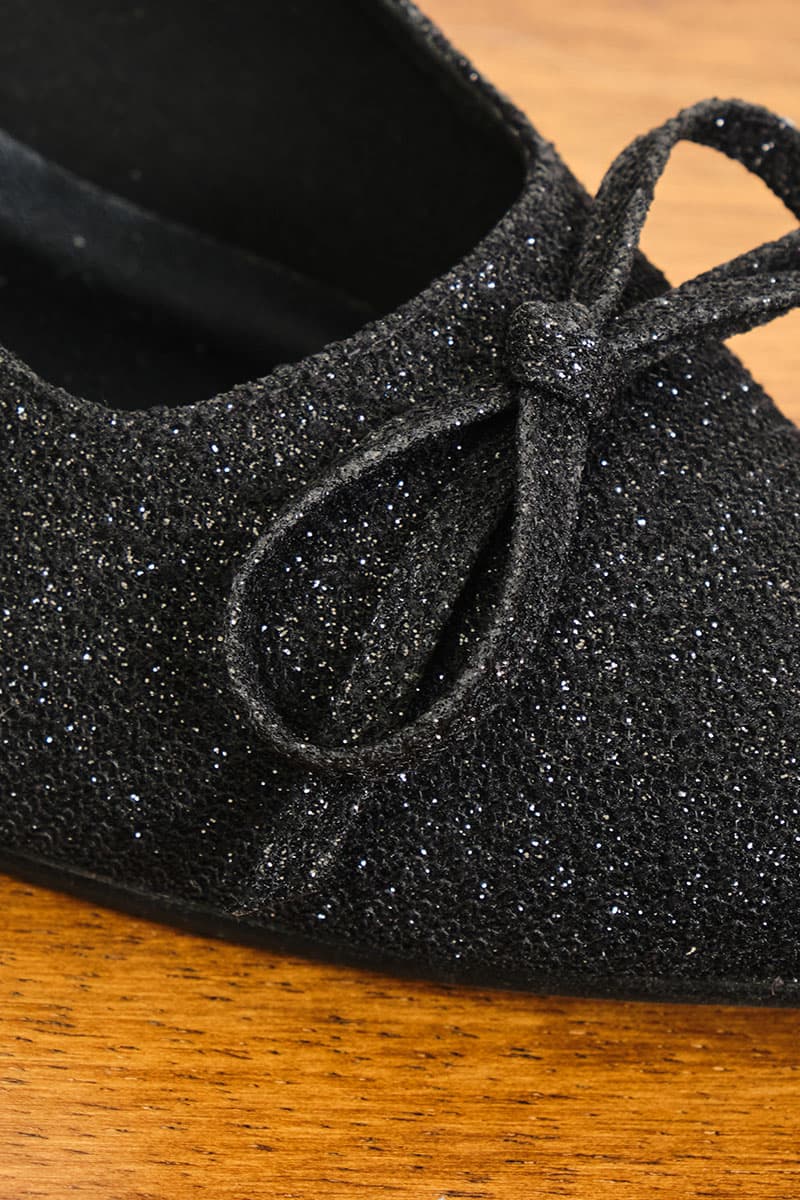 Caley Glitter Mule Heels - Black Lace - Image 8