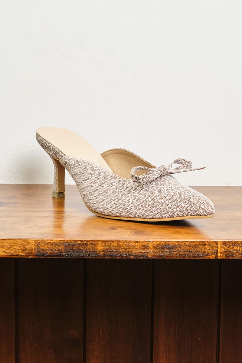 Caley Glitter Mule Heels - Pink Bark Lace - Image 5