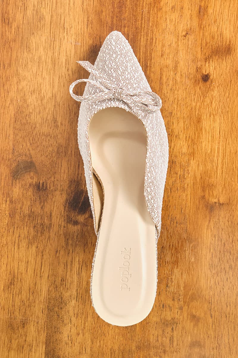 Caley Glitter Mule Heels - Pink Bark Lace - Image 7