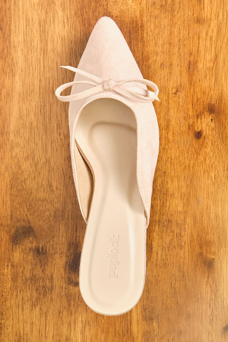 Caley Suede Mule Heels - Nude Pink - Image 7